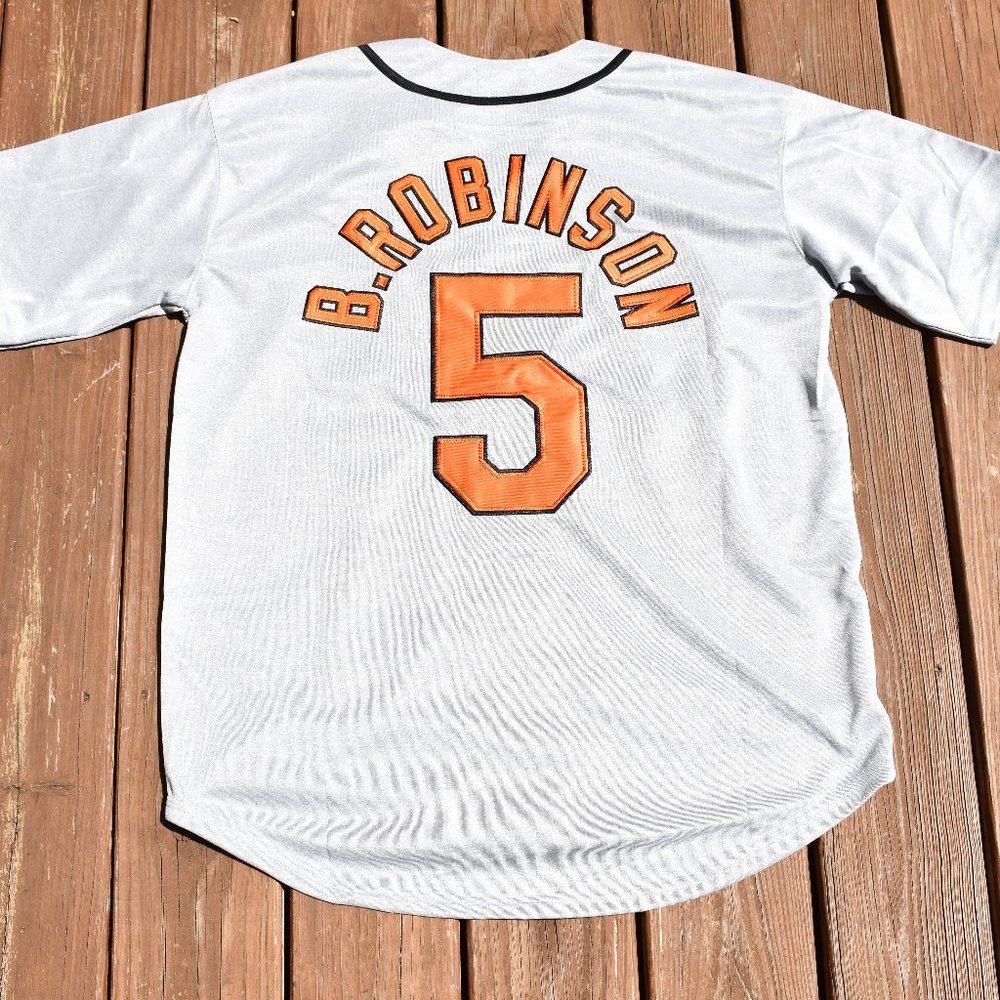New!! Brooks Robinson Baltimore Orioles Gray Heavyweight Baseball Jersey XXL